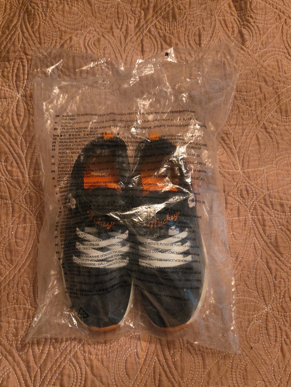 H&M Navy Slip-On Kids Sneakers with Orange Details